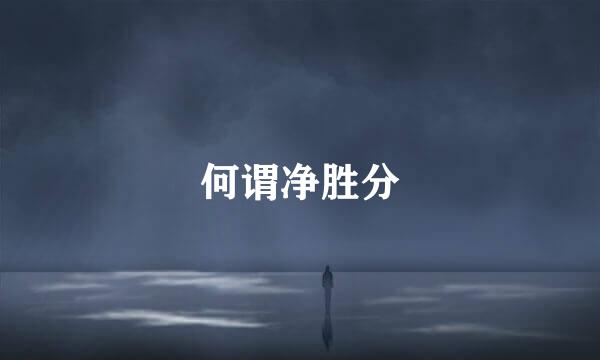何谓净胜分