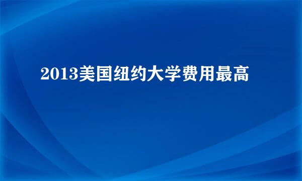 2013美国纽约大学费用最高