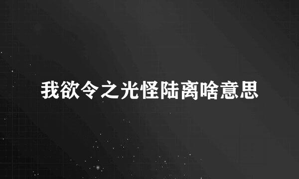 我欲令之光怪陆离啥意思