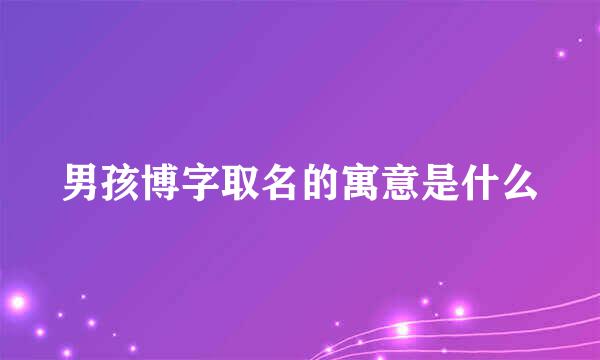 男孩博字取名的寓意是什么