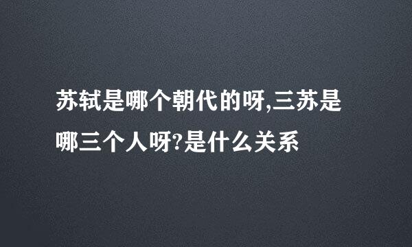 苏轼是哪个朝代的呀,三苏是哪三个人呀?是什么关系