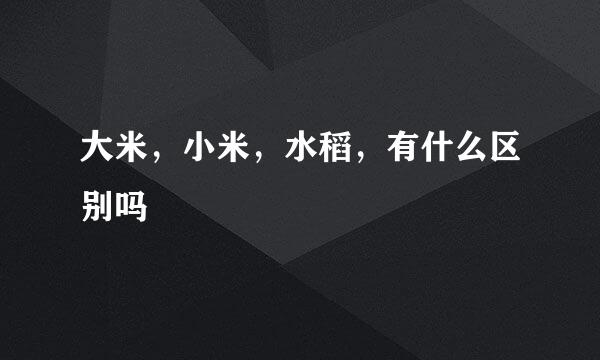 大米,小米,水稻,有什么区别吗