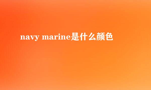 navy marine是什么颜色