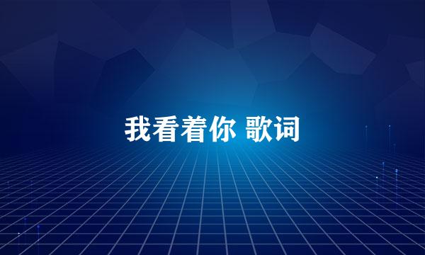 我看着你 歌词