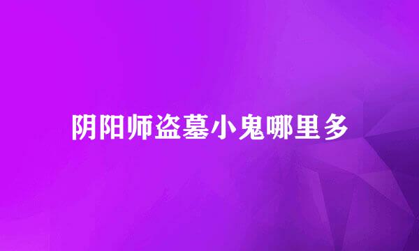 阴阳师盗墓小鬼哪里多
