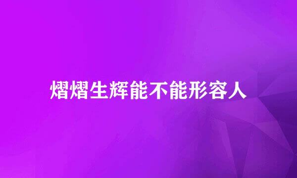 熠熠生辉能不能形容人