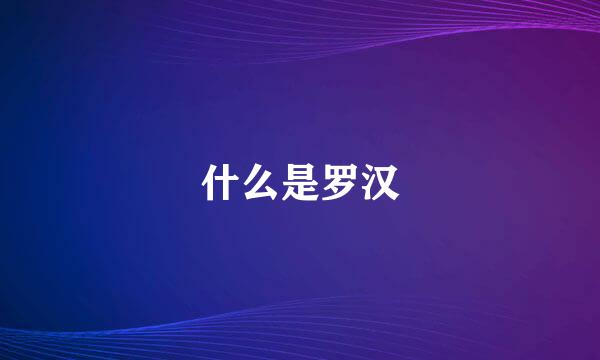 什么是罗汉