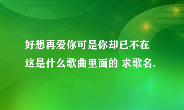 好想再爱你可是你却已不在 这是什么歌曲里面的 求歌名.