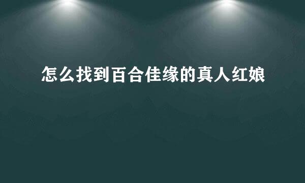 怎么找到百合佳缘的真人红娘