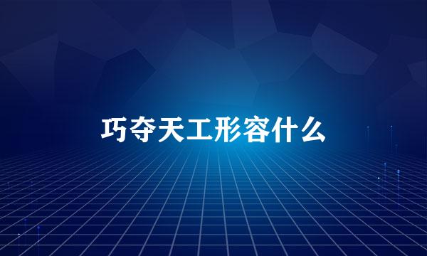 巧夺天工形容什么