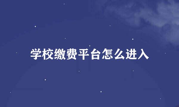 学校缴费平台怎么进入