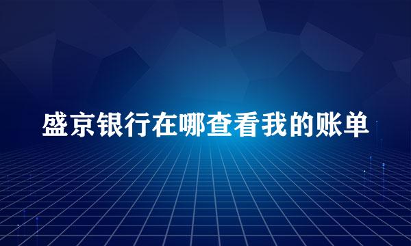 盛京银行在哪查看我的账单