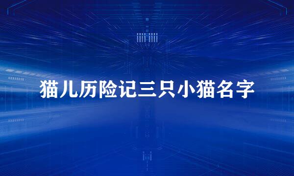 猫儿历险记三只小猫名字