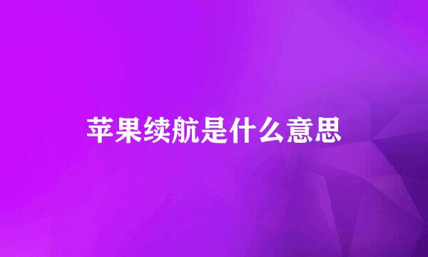 苹果续航是什么意思