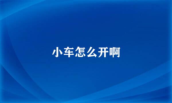 小车怎么开啊