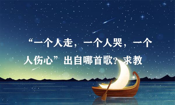 “一个人走，一个人哭，一个人伤心”出自哪首歌？求教