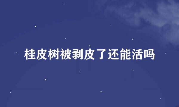 桂皮树被剥皮了还能活吗