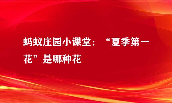 蚂蚁庄园小课堂：“夏季第一花”是哪种花