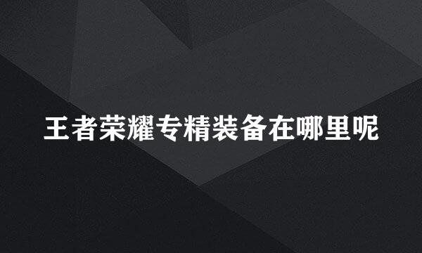 王者荣耀专精装备在哪里呢