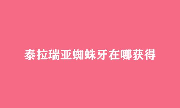 泰拉瑞亚蜘蛛牙在哪获得