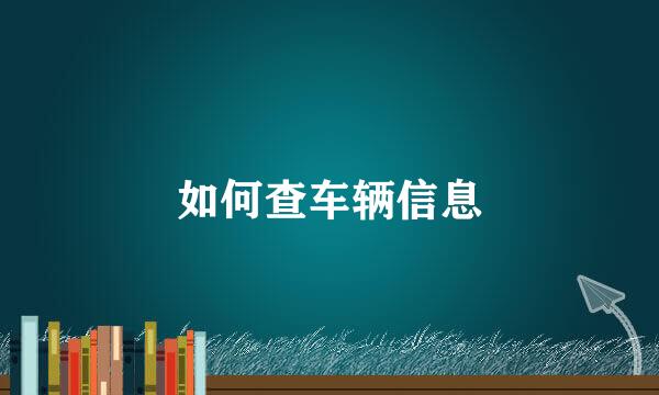 如何查车辆信息