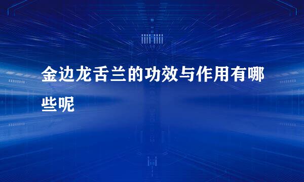 金边龙舌兰的功效与作用有哪些呢