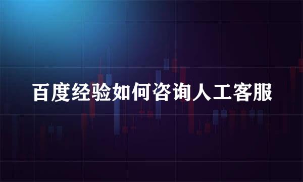 百度经验如何咨询人工客服