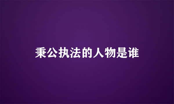秉公执法的人物是谁