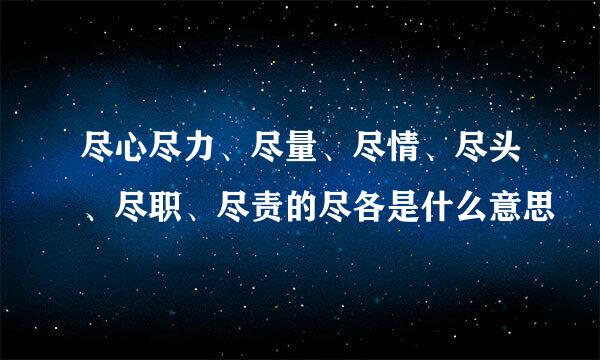 尽心尽力、尽量、尽情、尽头、尽职、尽责的尽各是什么意思