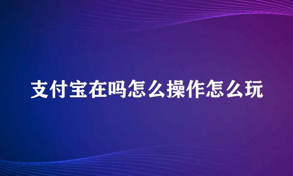 支付宝在吗怎么操作怎么玩