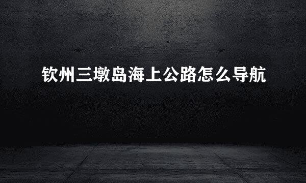 钦州三墩岛海上公路怎么导航