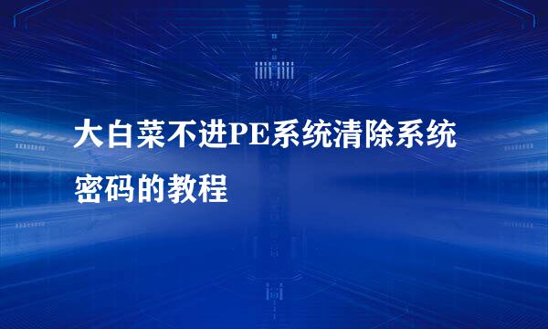 大白菜不进PE系统清除系统密码的教程