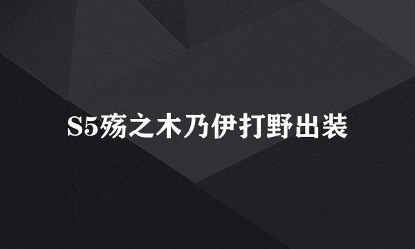 S5殇之木乃伊打野出装
