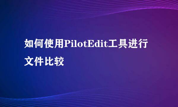如何使用PilotEdit工具进行文件比较