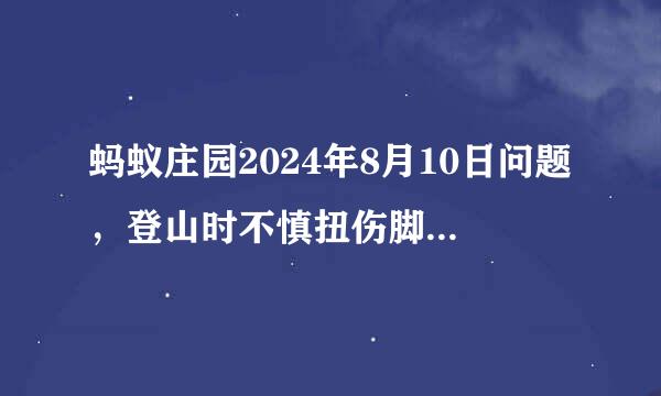 蚂蚁庄园2024年8月10日问题，登山时不慎扭伤脚踝，此时应该怎么办