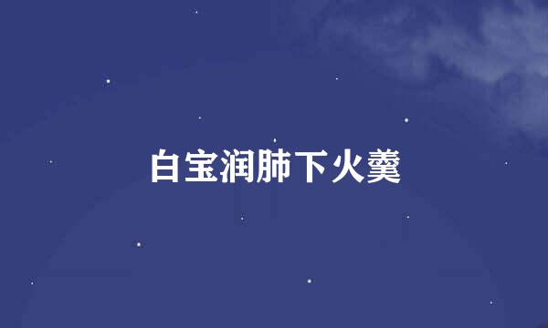 白宝润肺下火羹