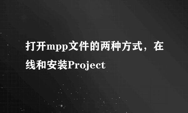 打开mpp文件的两种方式，在线和安装Project