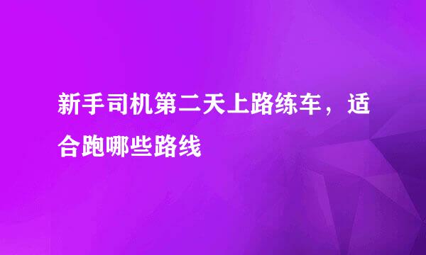 新手司机第二天上路练车，适合跑哪些路线
