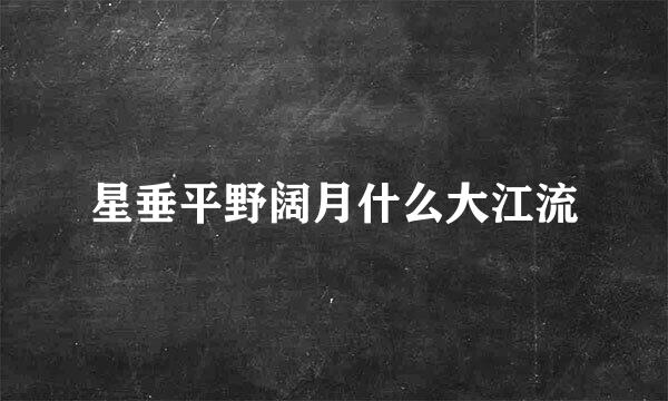 星垂平野阔月什么大江流