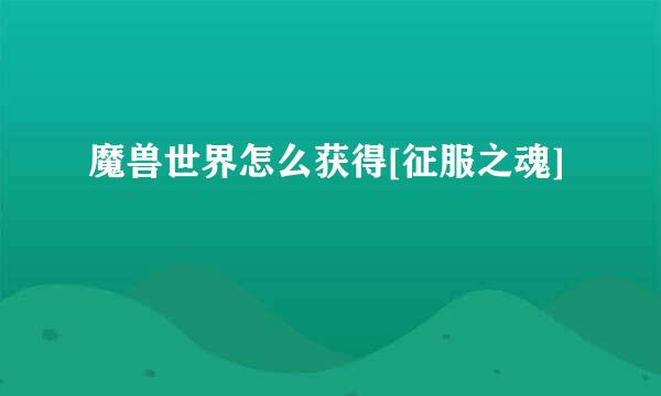 魔兽世界怎么获得[征服之魂]