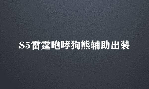 S5雷霆咆哮狗熊辅助出装