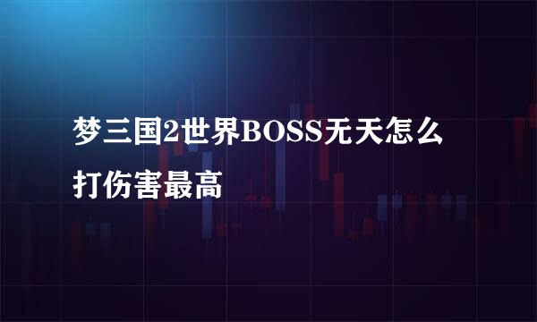 梦三国2世界BOSS无天怎么打伤害最高