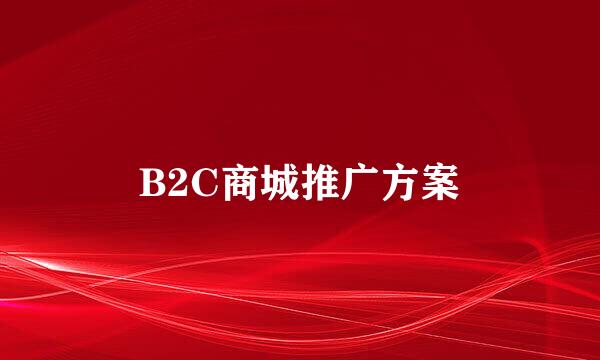 B2C商城推广方案