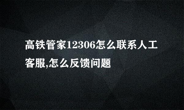 高铁管家12306怎么联系人工客服,怎么反馈问题
