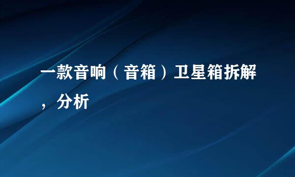 一款音响（音箱）卫星箱拆解，分析