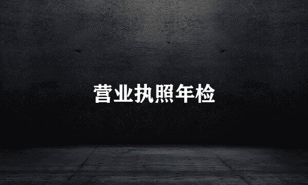营业执照年检