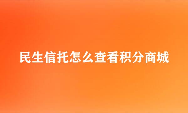 民生信托怎么查看积分商城