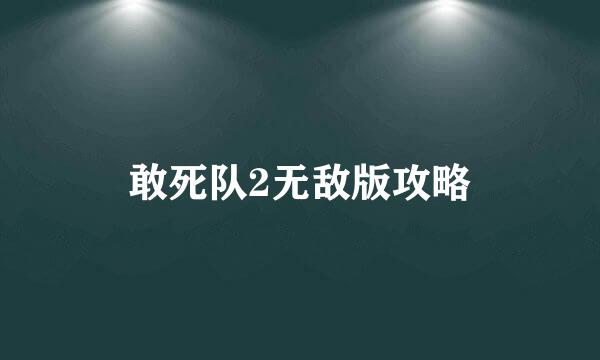 敢死队2无敌版攻略