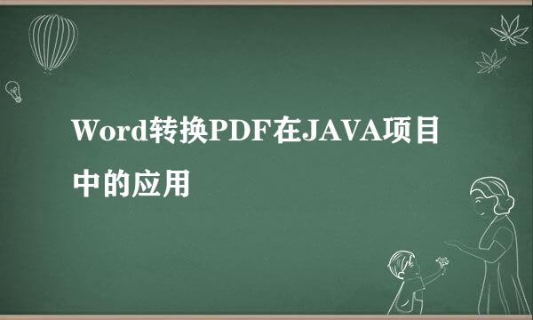 Word转换PDF在JAVA项目中的应用