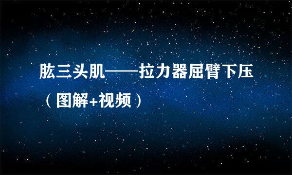 肱三头肌——拉力器屈臂下压（图解+视频）